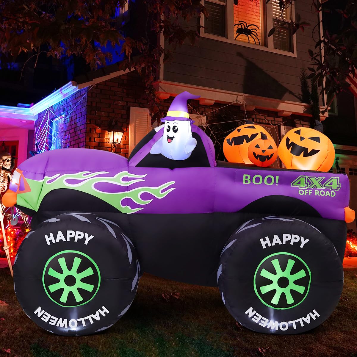 8 FT Halloween Inflatable Monster Truck with Built-in LEDs I937535