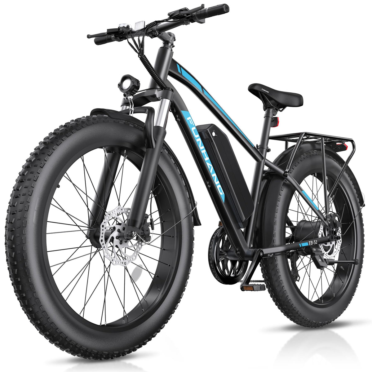 1000W 60Miles 26" x 4'' Fat Tire Electric Bike H1602