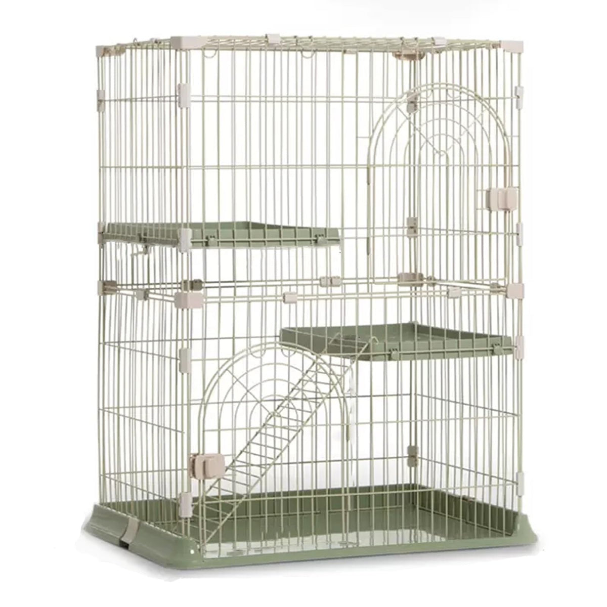 3/4-Tier Wire Cat Cage Playpen Kennel with Hammock G4151