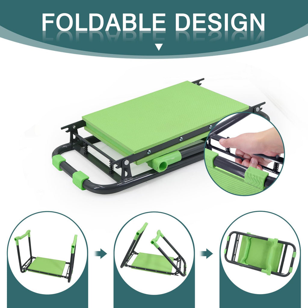 Foldable Garden Kneeler and Seat with Tool Storage Pouch U2575