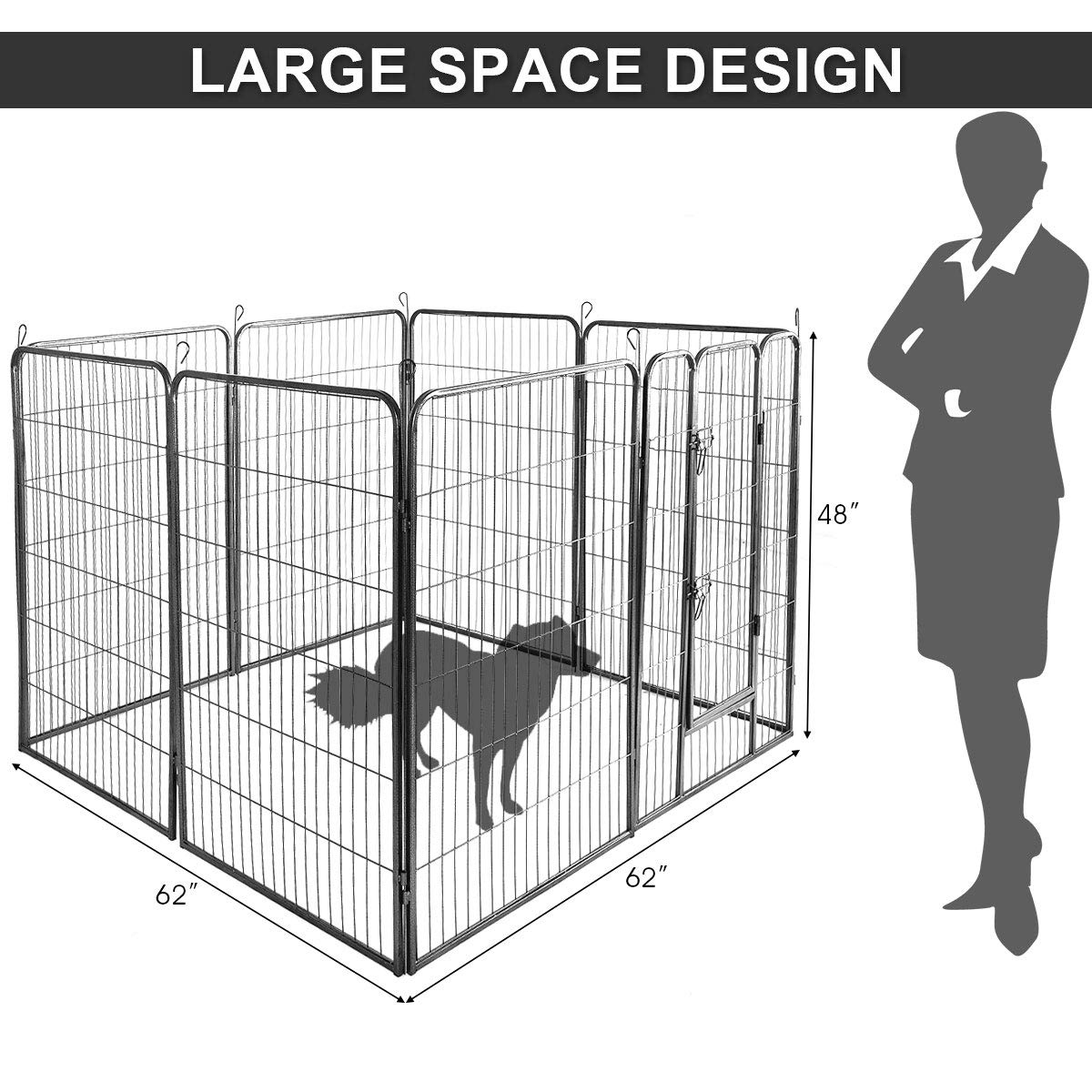 48 inch 8 Panel Metal Dog Playpen I94609