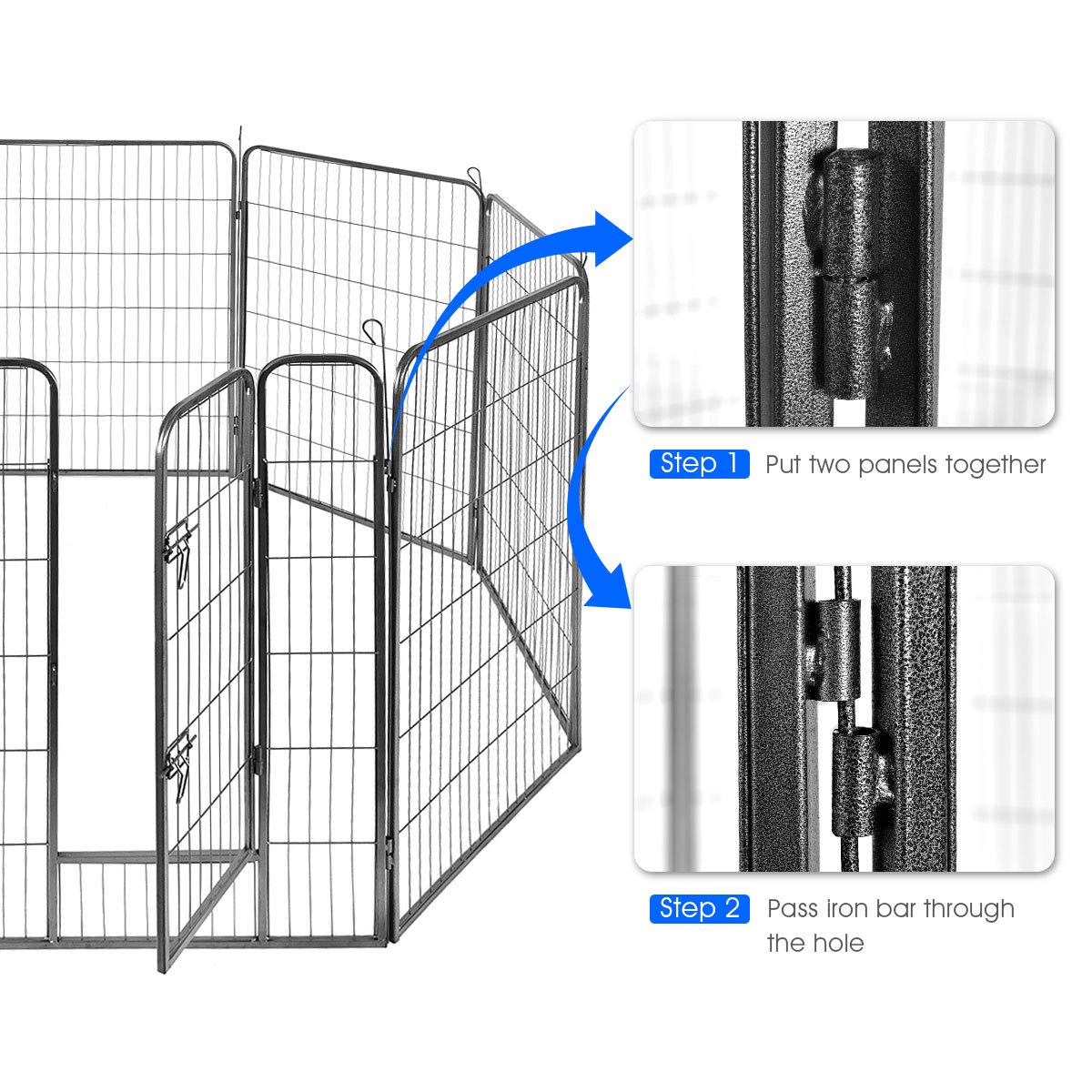 48 inch 8 Panel Metal Dog Playpen I94609