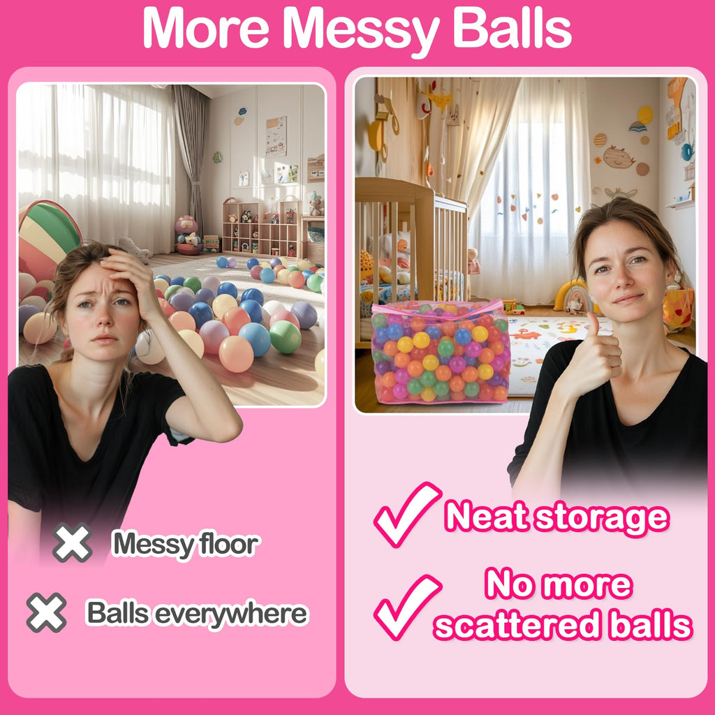 2 PCS Mesh Storage Bags with Zipper K4166
