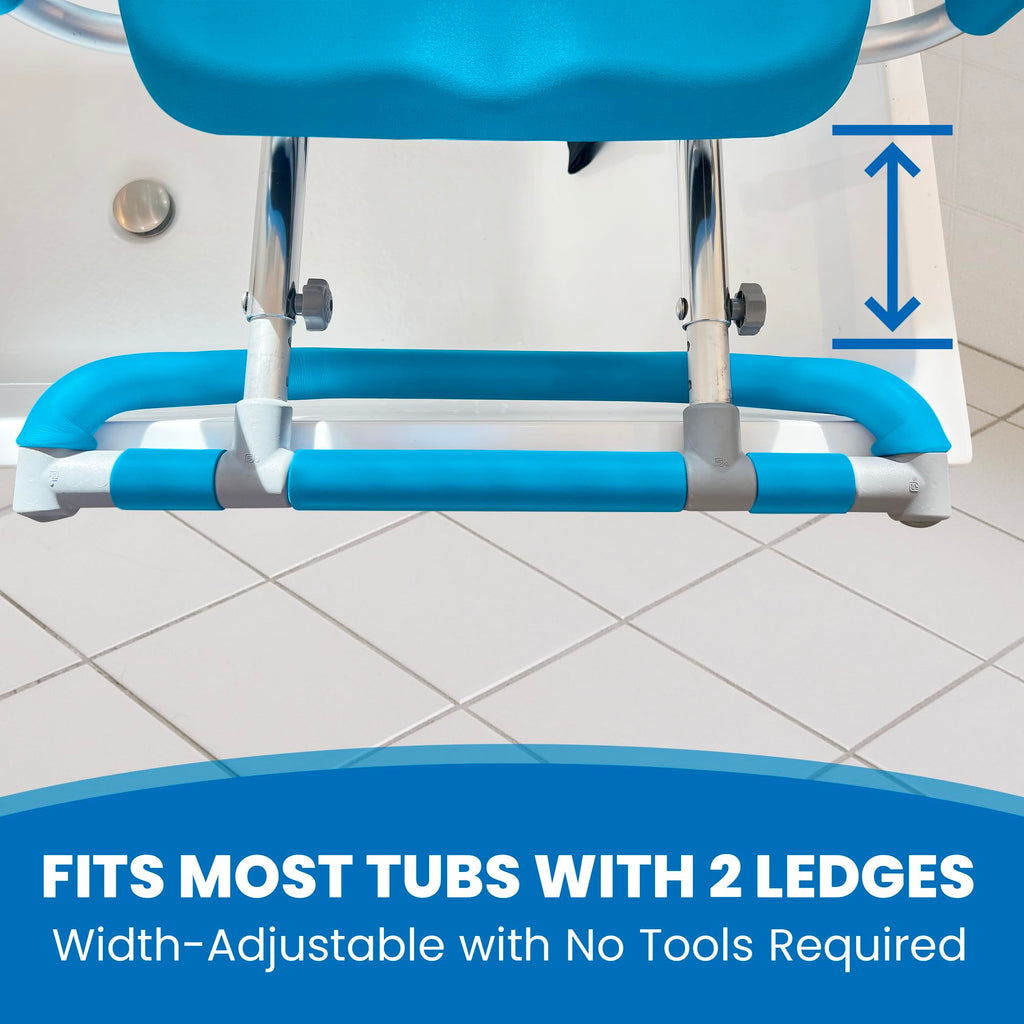 Blue Padded Sliding Shower Chair with Armrests U821085