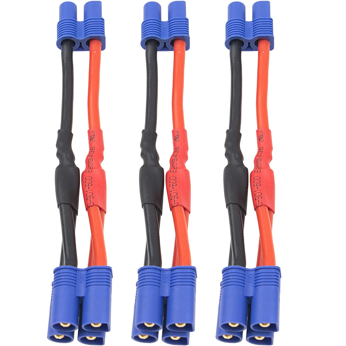 3Pcs 14AWG Silicone Y Splitter Cable Adapter 1 Female to 2 Male P4143