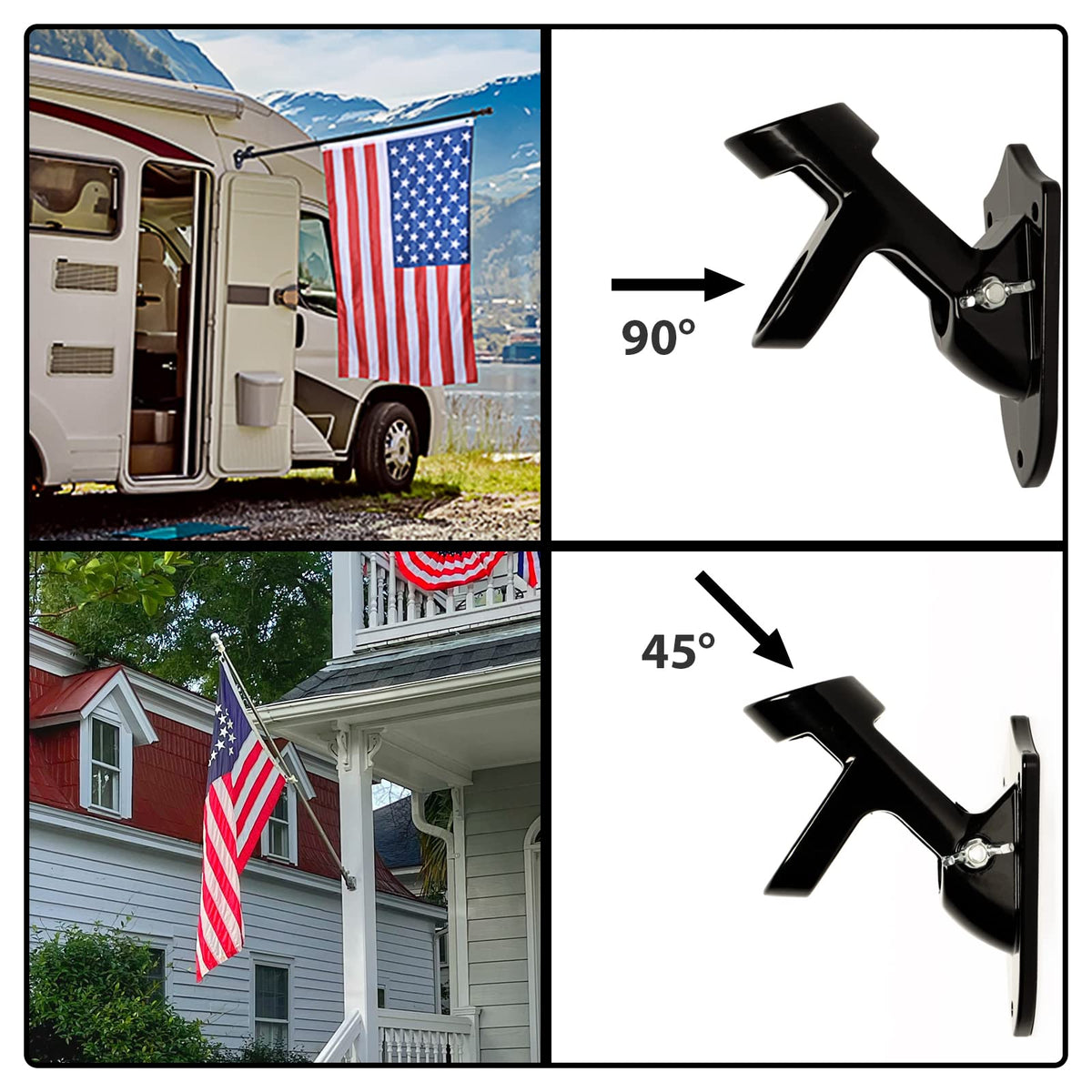 6FT Black Stainless Steel Flag Pole Kit L62503