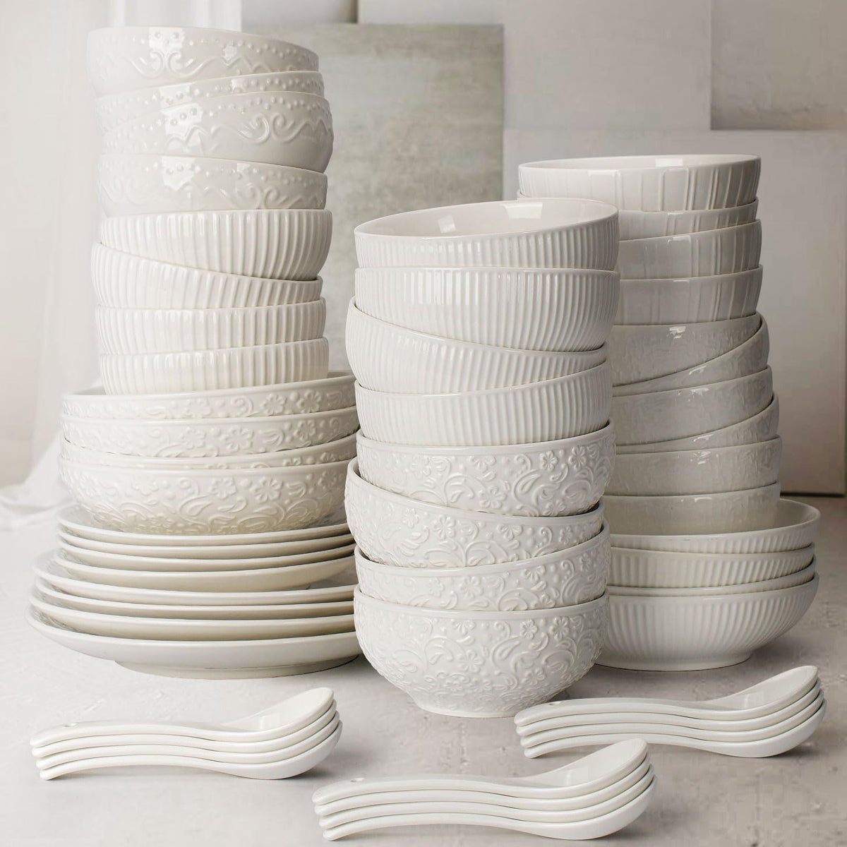 White 26 oz Ceramic Soup Bowls Set of 4 S391
