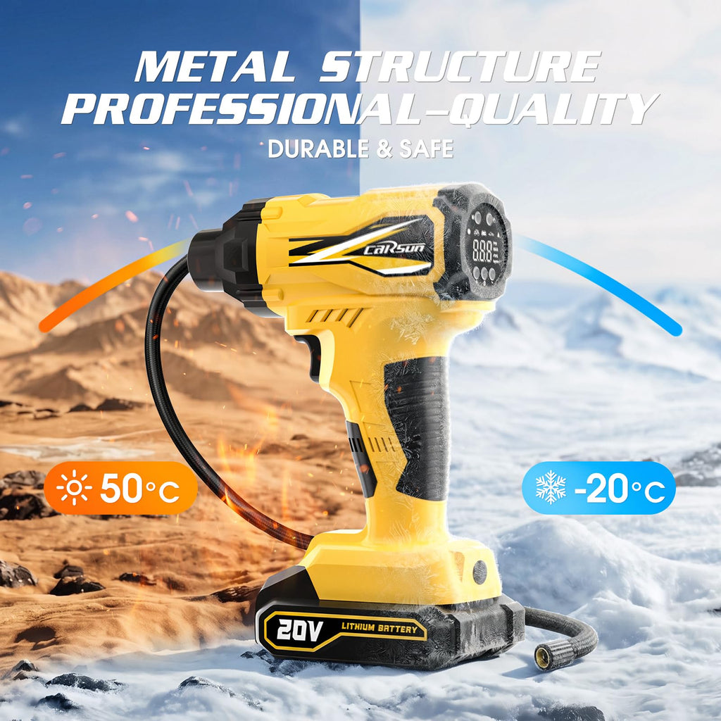 20V Cordless Portable Air Compressor 150 PSI Yellow N138