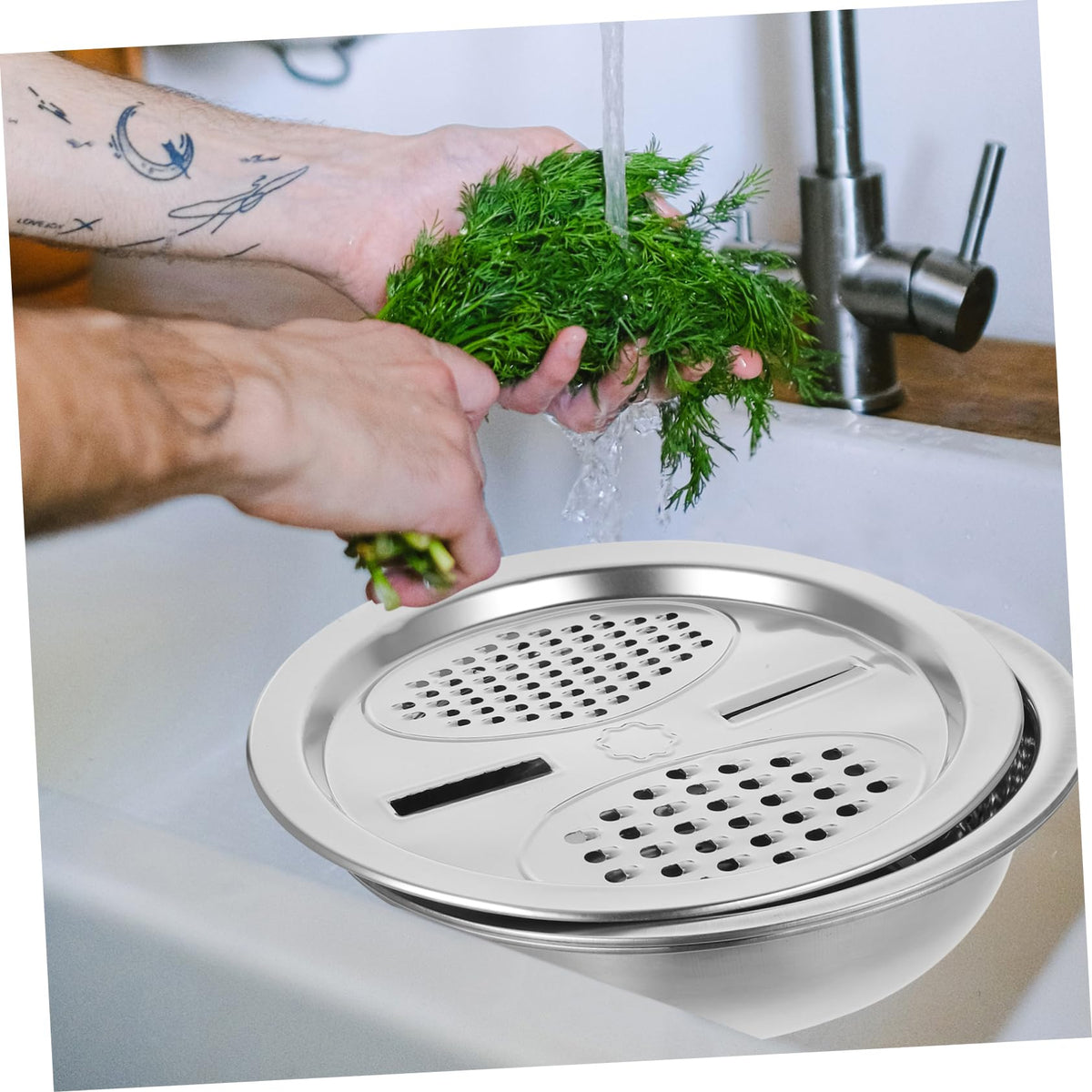 Metal Vegetable Washing Basket Strainer Bowl P912