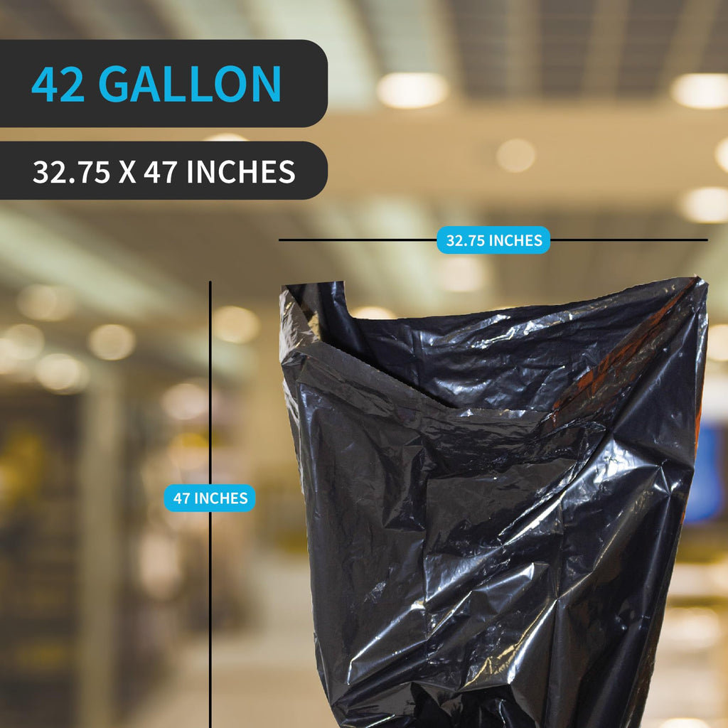 42 Gallon 3 MIL Black Heavy Duty Contractor Bags Y8976