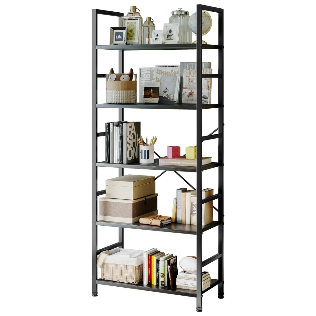 5 Tier Black Bookshelf C367