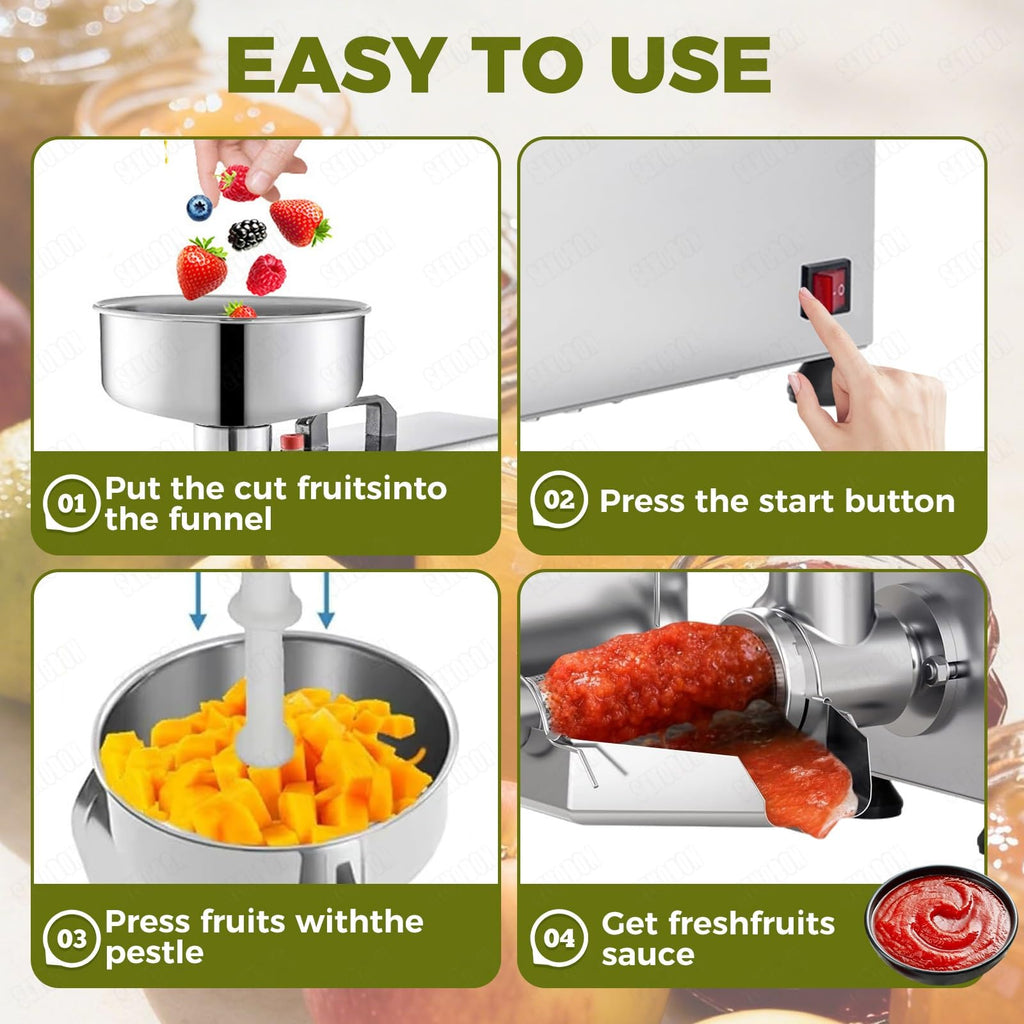 450W Metal Tomato Sauce Maker 8.5in Food-Grade Stainless Steel K888