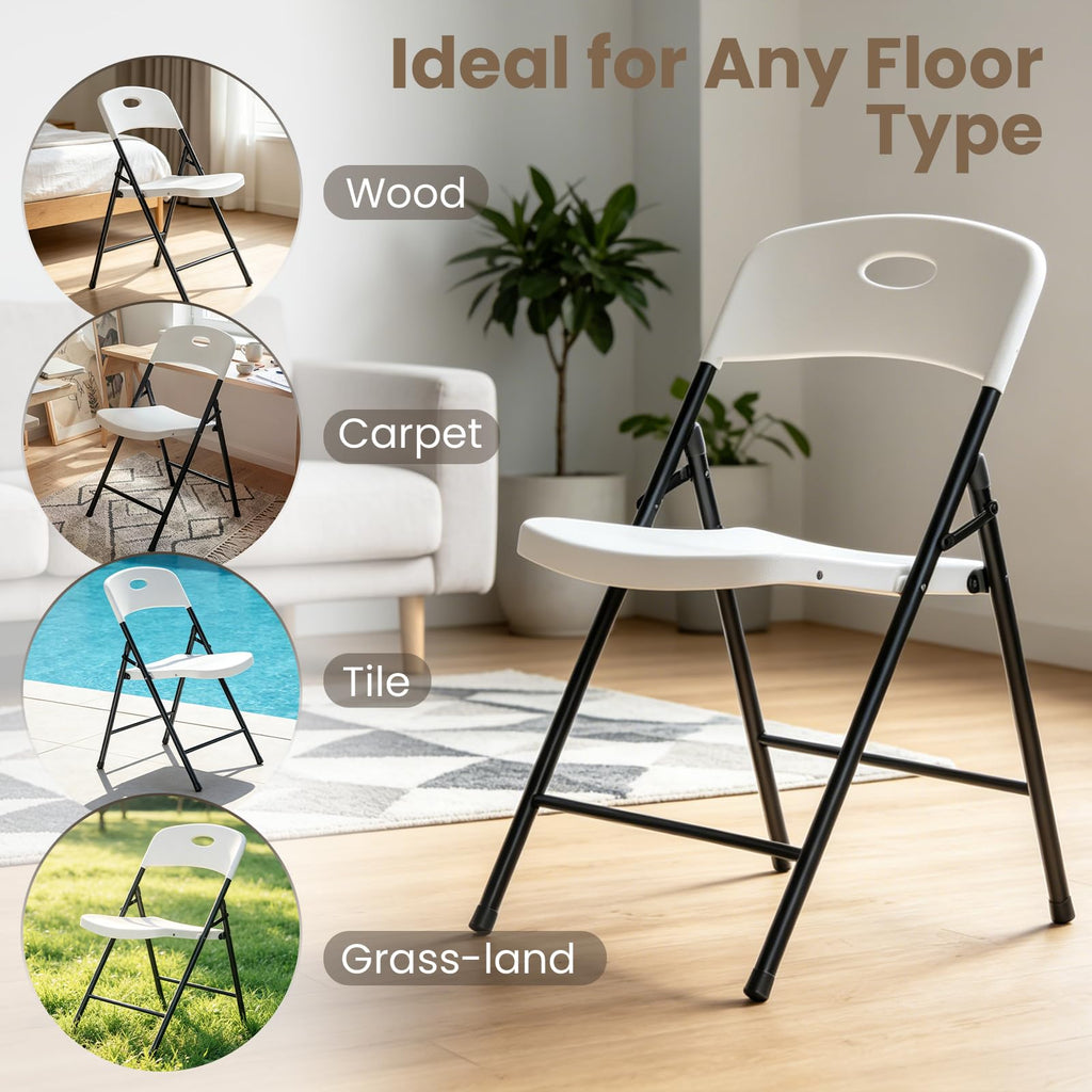 White 6 Pack Heavy Duty Folding Chairs Q473908