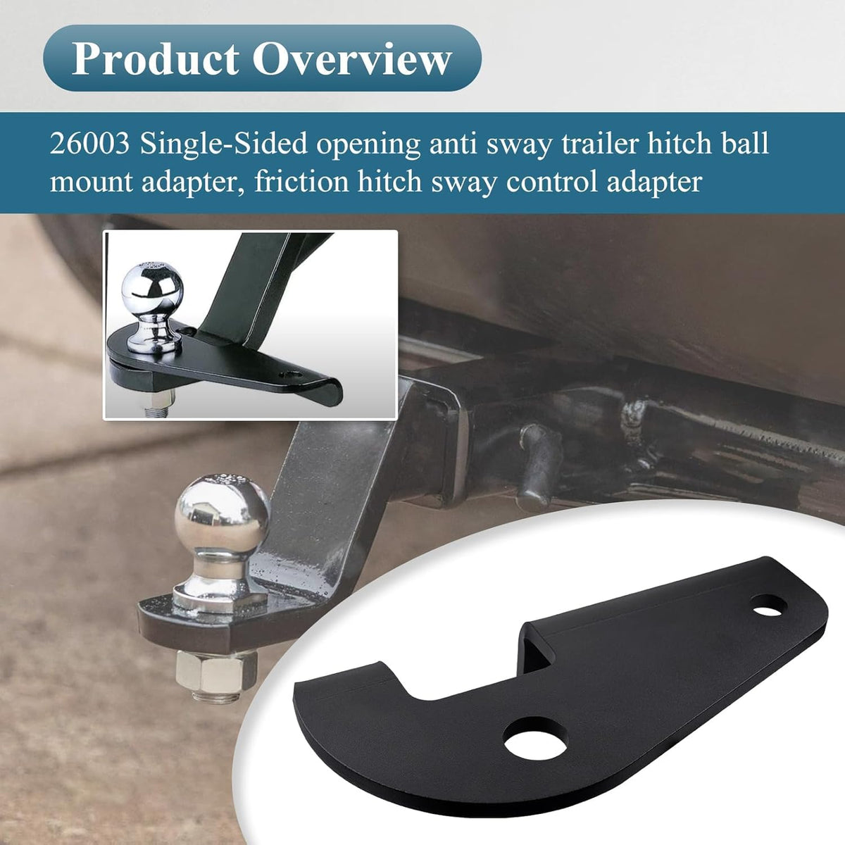 Anti Sway Trailer Hitch Adapter for 2" Square Ball Mounts F862351