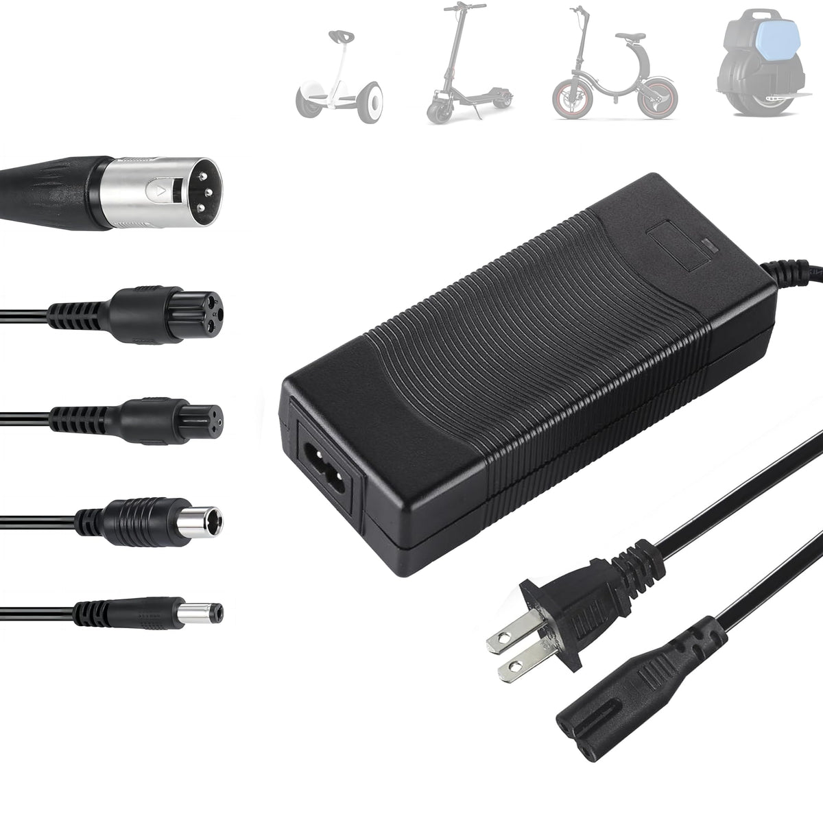 42V 2A Electric Scooter Battery Charger with XLR RCA & DC Plugs D5446