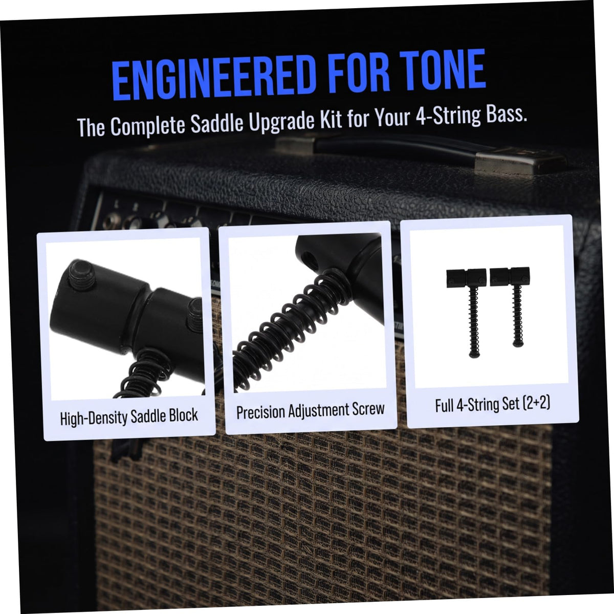 Metal String Saddles for 4-string Bass Guitar U550