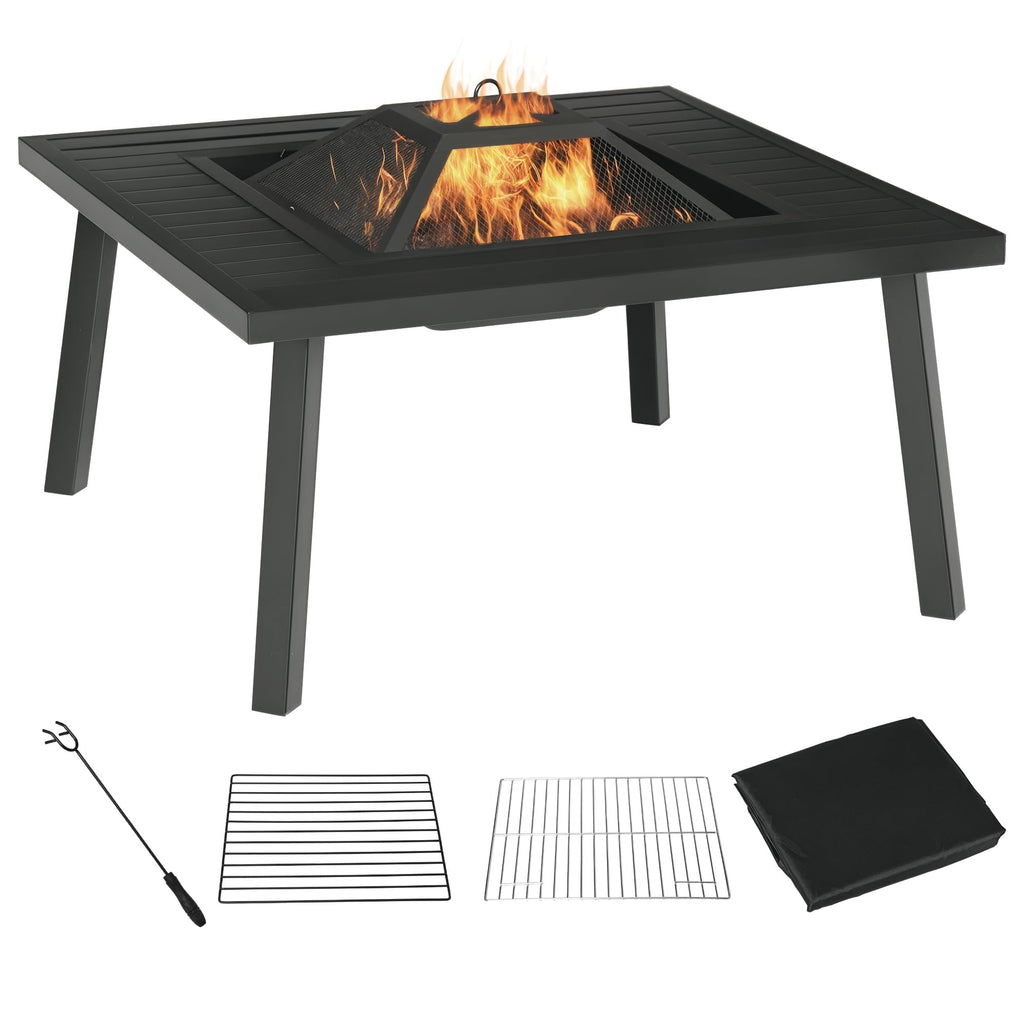 34-Inch Wood Burning Fire Pit with Grill U855