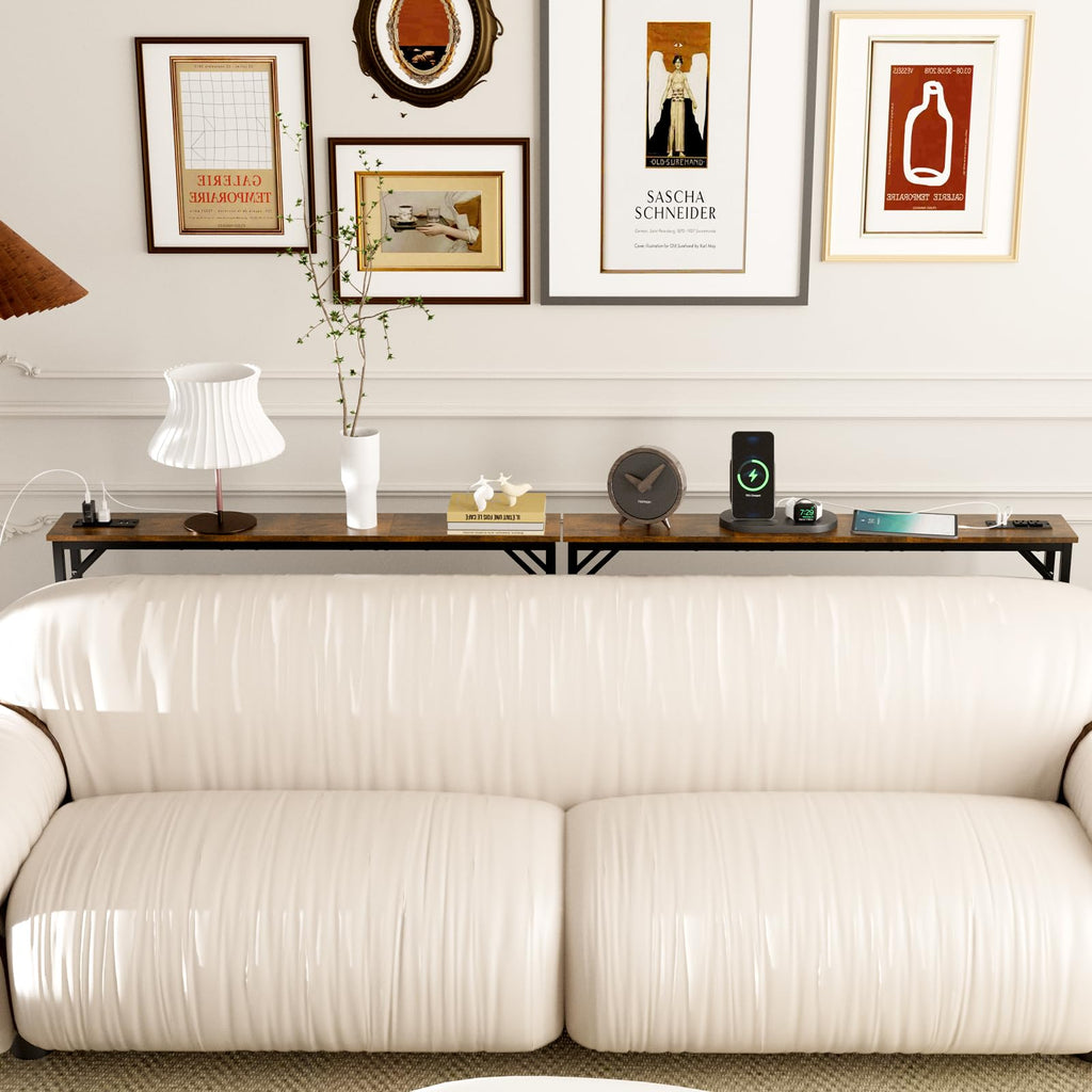 5.9" Narrow Console Table with Outlet Metal Frame E6234