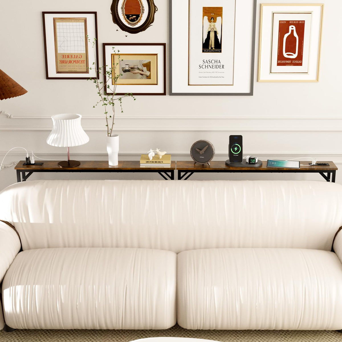 5.9" Narrow Console Table with Outlet Metal Frame E6234