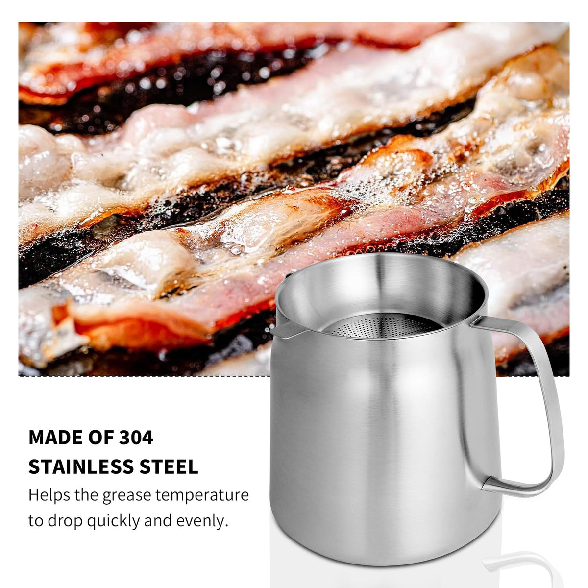 68oz 304 Stainless Steel Deep Fryer Pot with Basket C951105