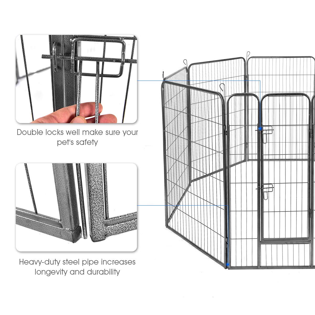48 inch 8 Panel Metal Dog Playpen I94609