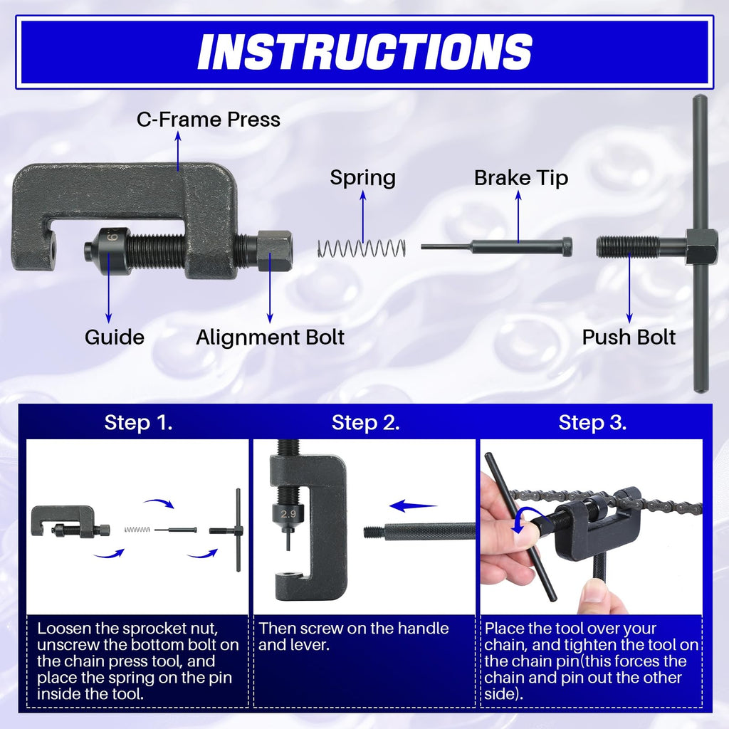 Motorcycle Chain Breaker Tool Kit Z81008