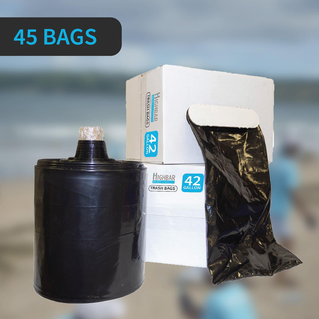 42 Gallon 3 MIL Black Heavy Duty Contractor Bags Y8976