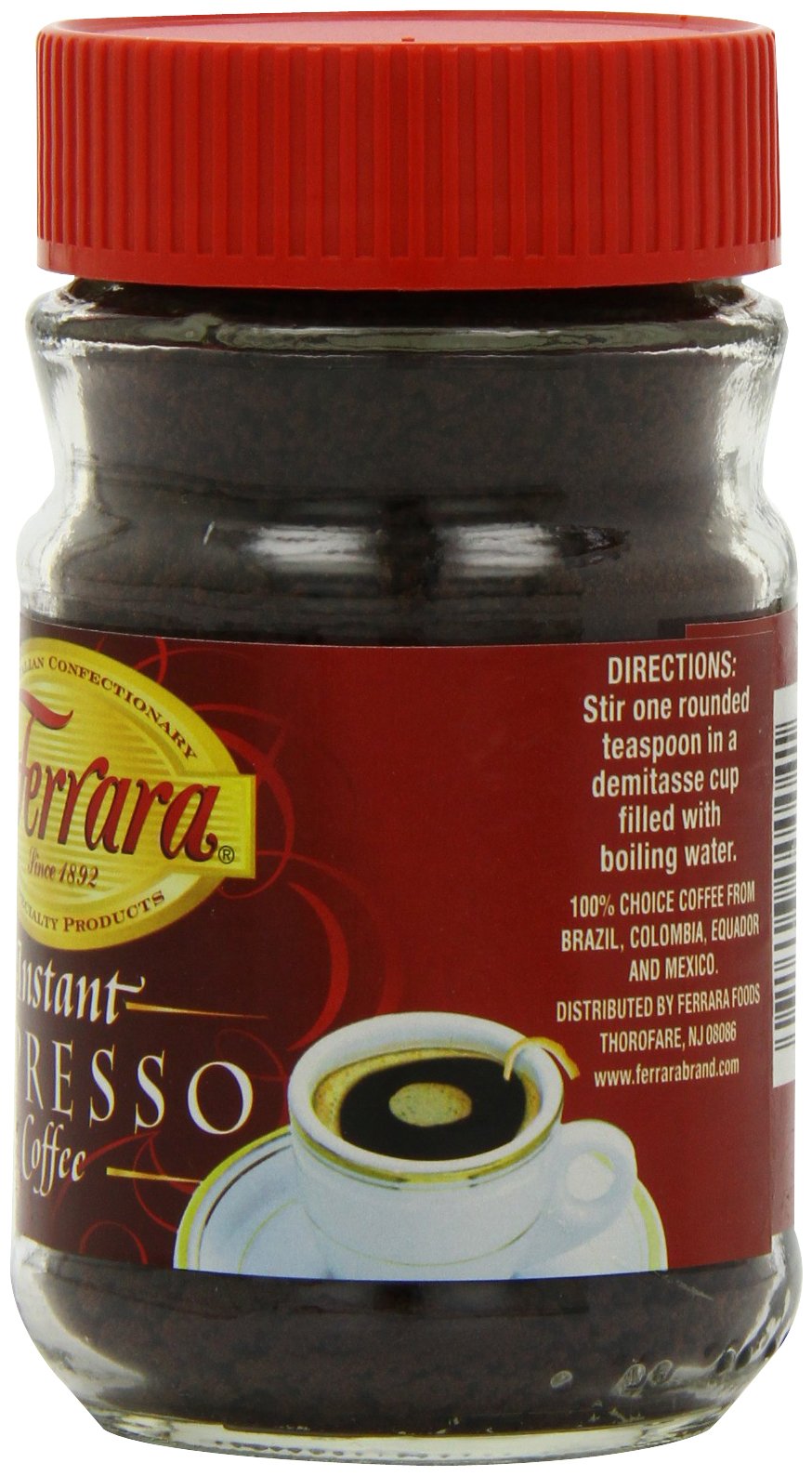 Instant Espresso Coffee 2 oz Glass Jars Pack of 6 E5637