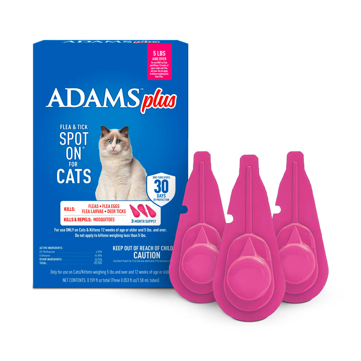 Flea and Tick Prevention Spot On for Cats 3 Pack W746025