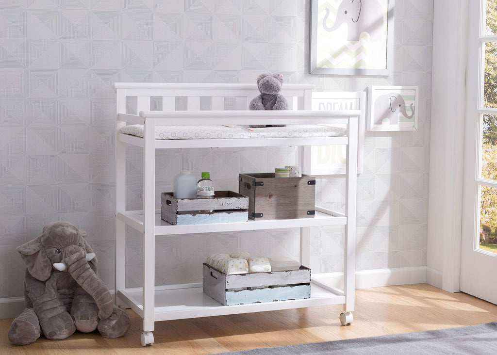 Flat Top Changing Table with Wheels and Changing Pad U186