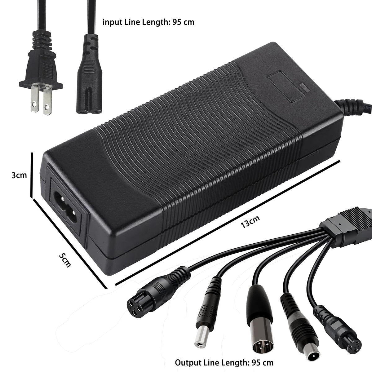 42V 2A Electric Scooter Battery Charger with XLR RCA & DC Plugs D5446