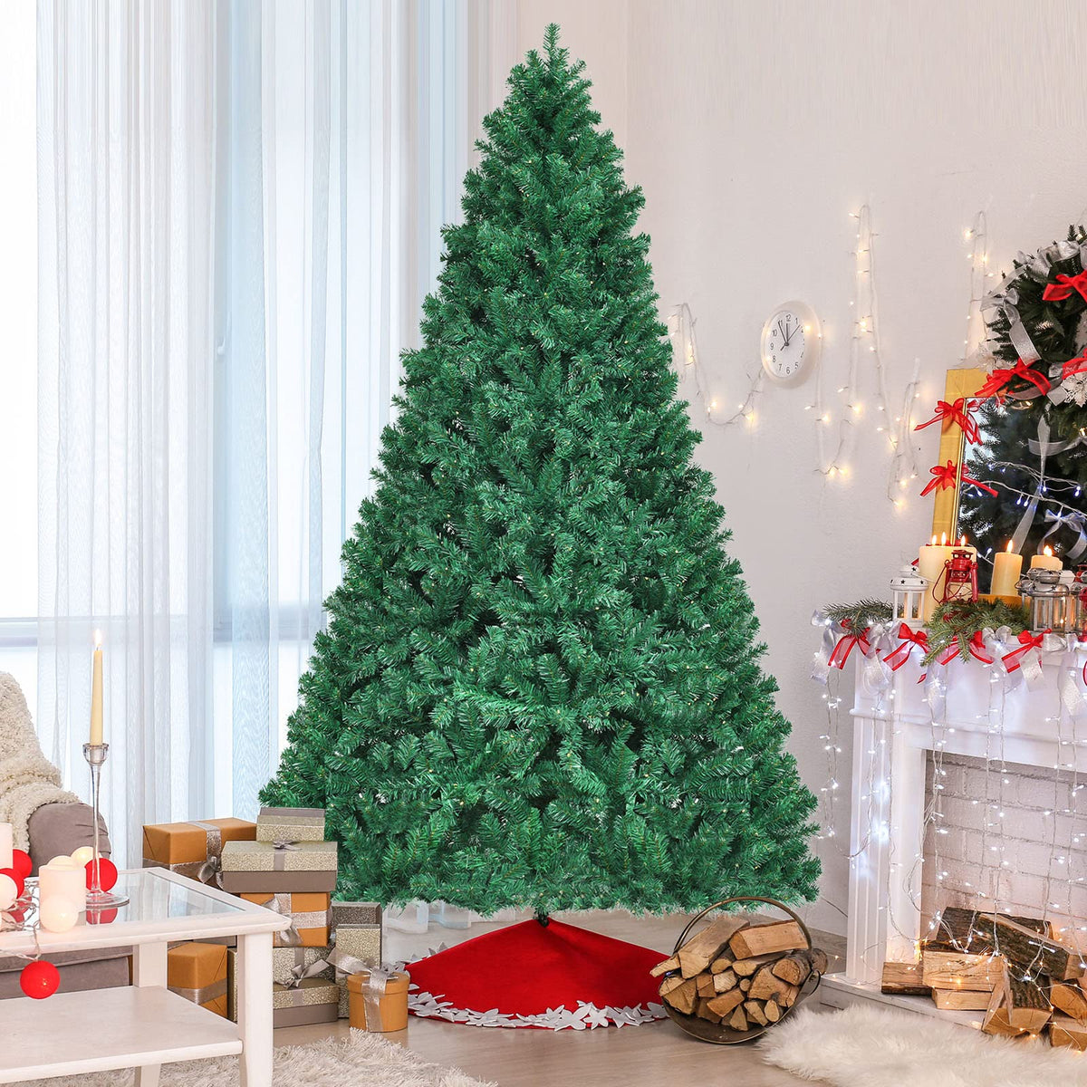8ft Prelit Artificial Christmas Tree with 430 Warm White LED Lights U65382