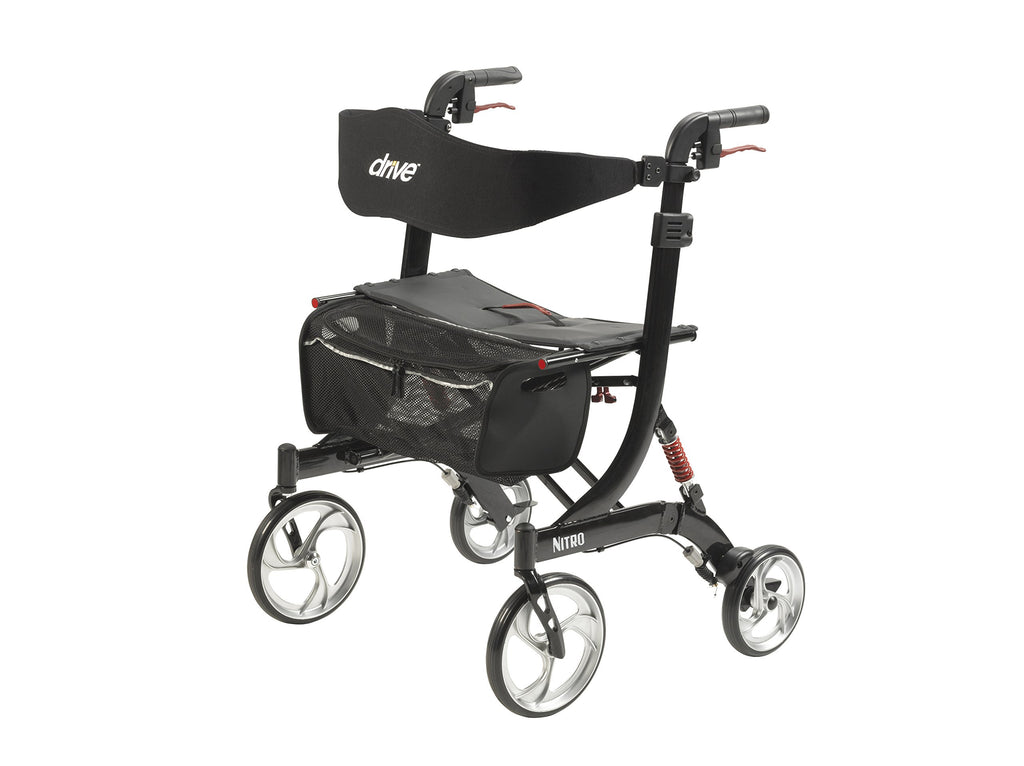 Heavy-Duty Foldable Rollator Walker with Seat, Black V27718