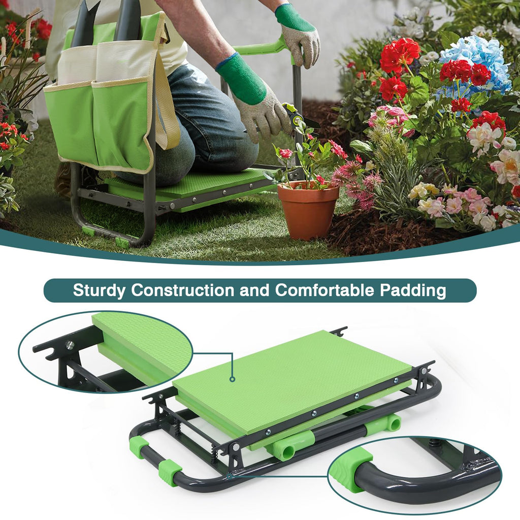 Foldable Garden Kneeler and Seat with Tool Storage Pouch U2575