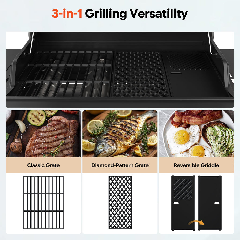 4 Burner Propane Gas Grill with Infrared Side Burner B98211
