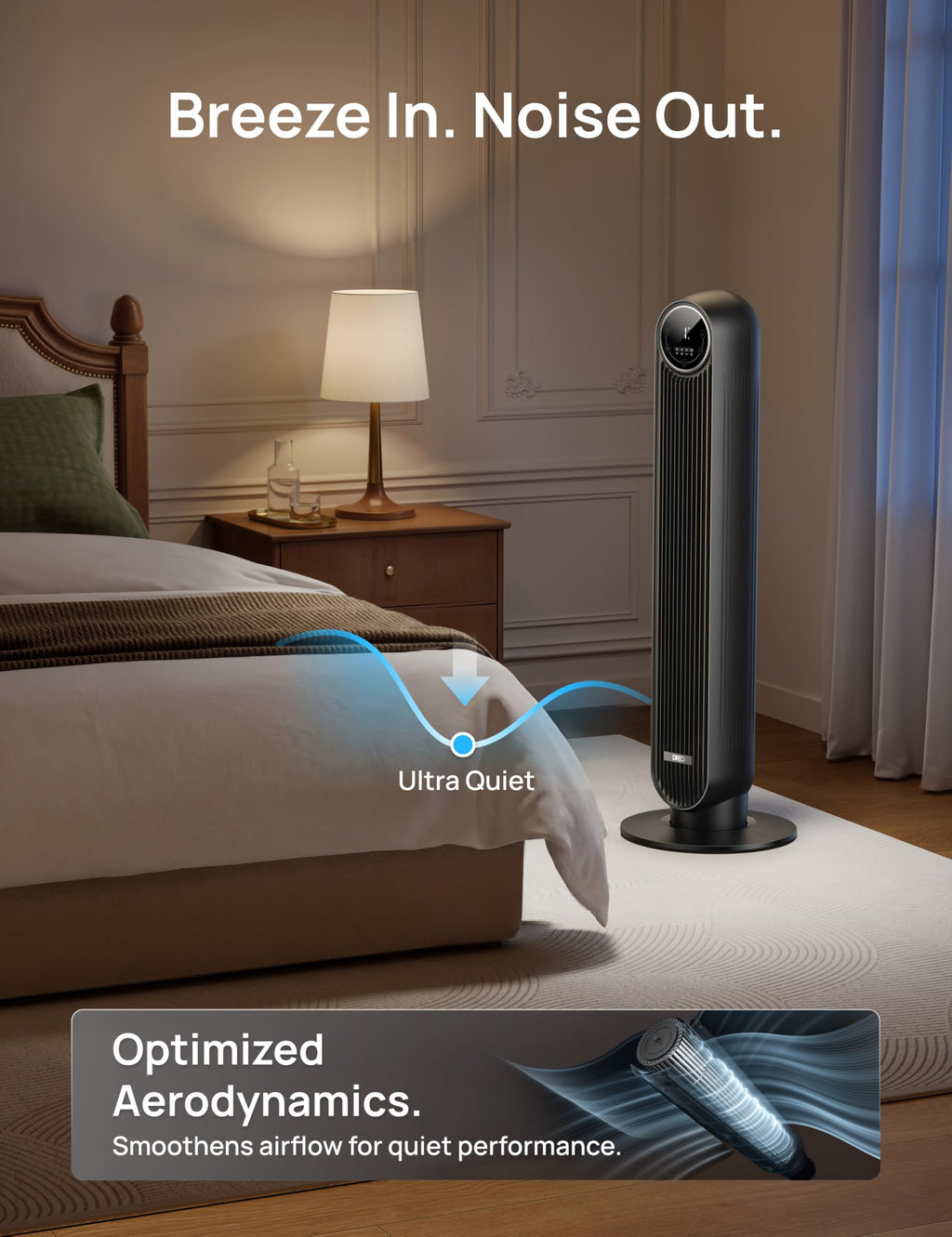 Ultra Quiet Tower Fan, 8 Speeds K59888