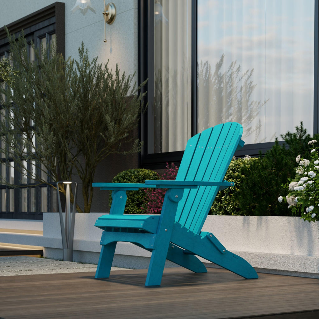 Aruba Blue Folding Adirondack Chair D8654
