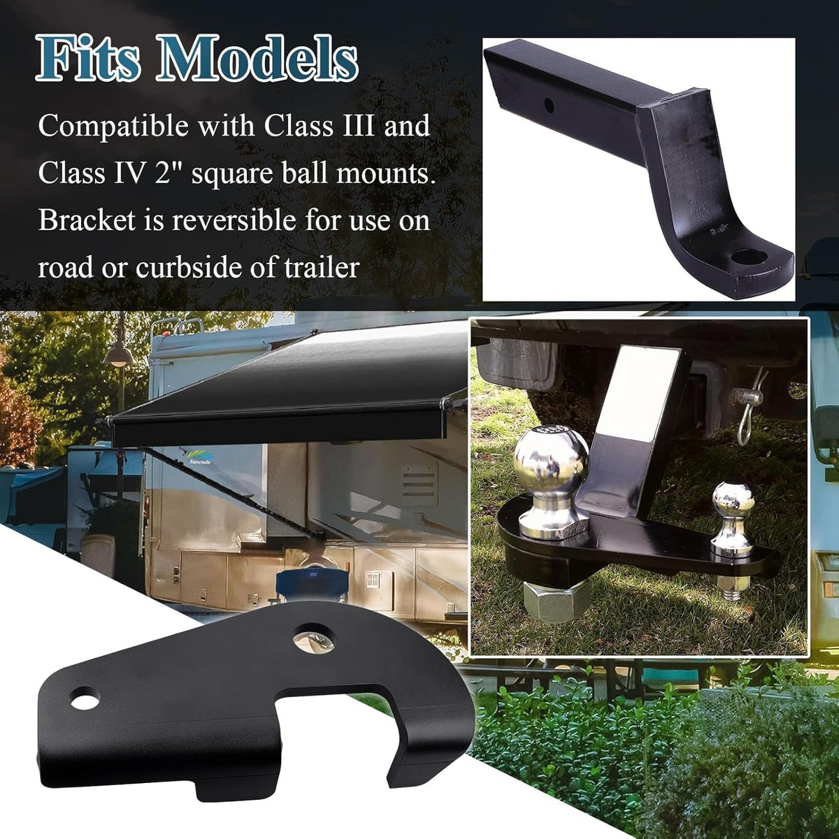 Anti Sway Trailer Hitch Adapter for 2" Square Ball Mounts F862351