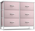 Pink 6 Drawer Fabric Dresser J188068
