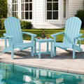 Light Blue HDPE Adirondack Chair Set of 2 with Side Table A2088