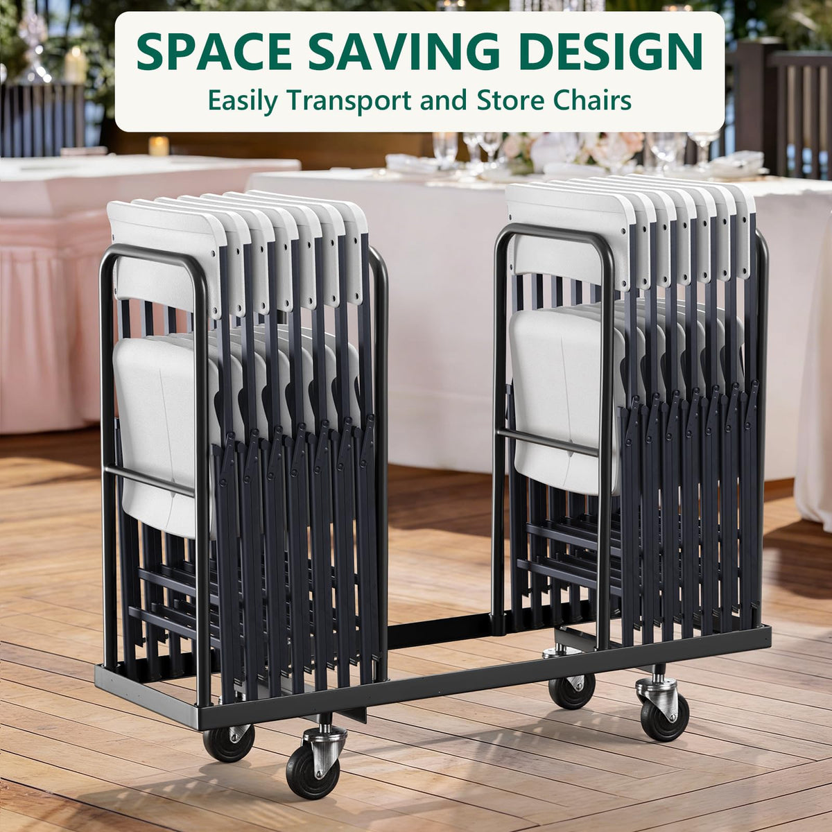 White 4 Pack Plastic Folding Chairs with Metal Frame T50974