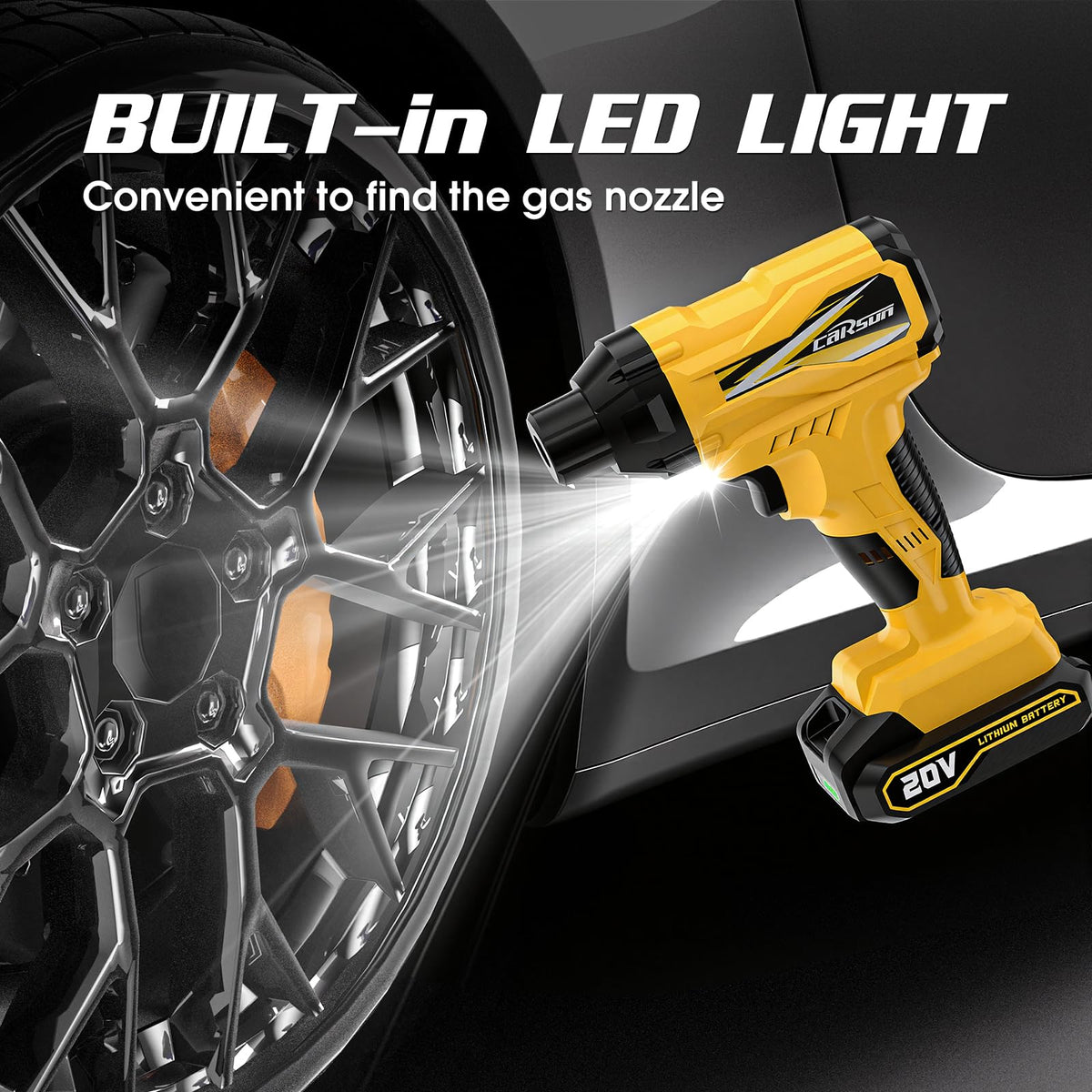20V Cordless Portable Air Compressor 150 PSI Yellow N138