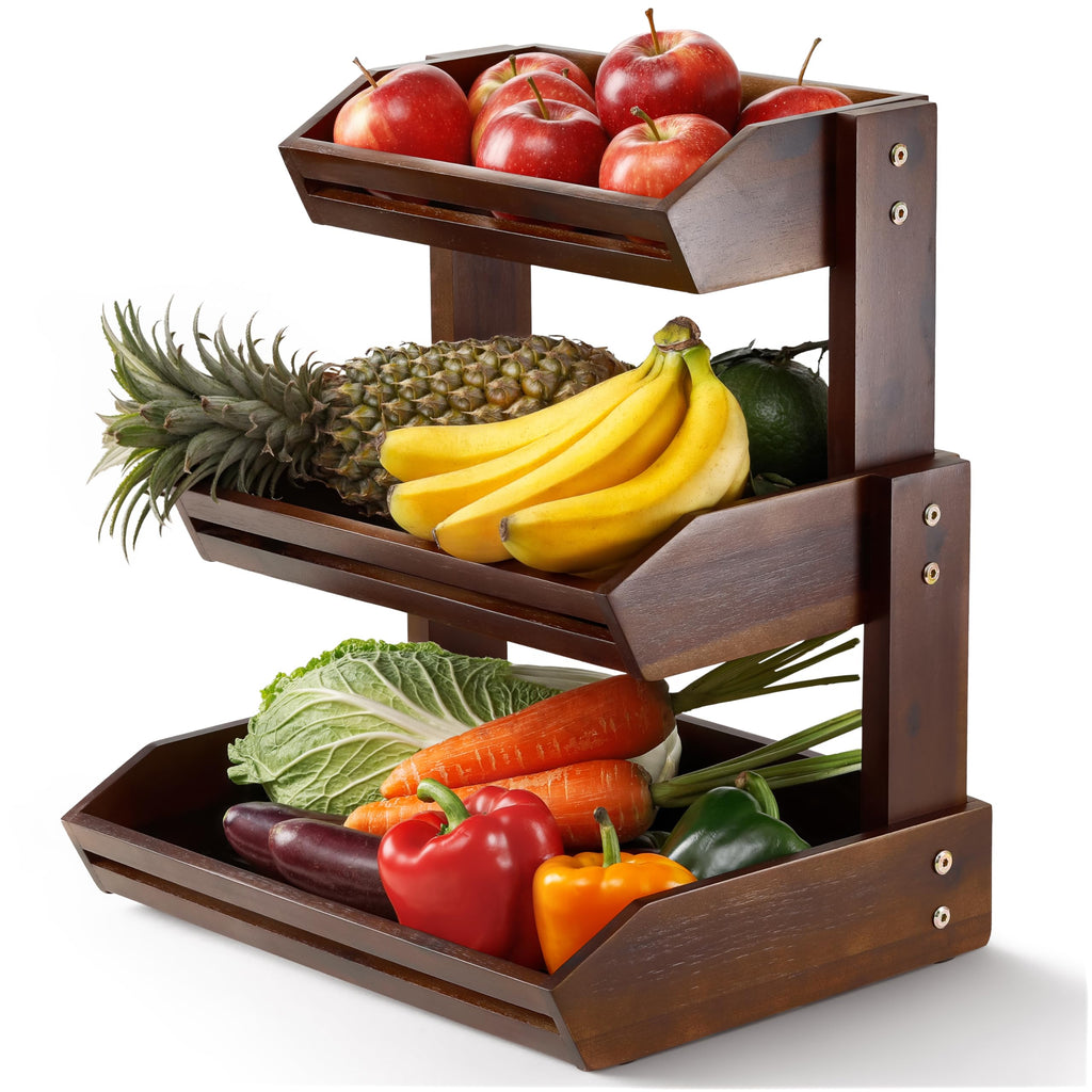 Acacia 3 Tier Fruit Basket L380490