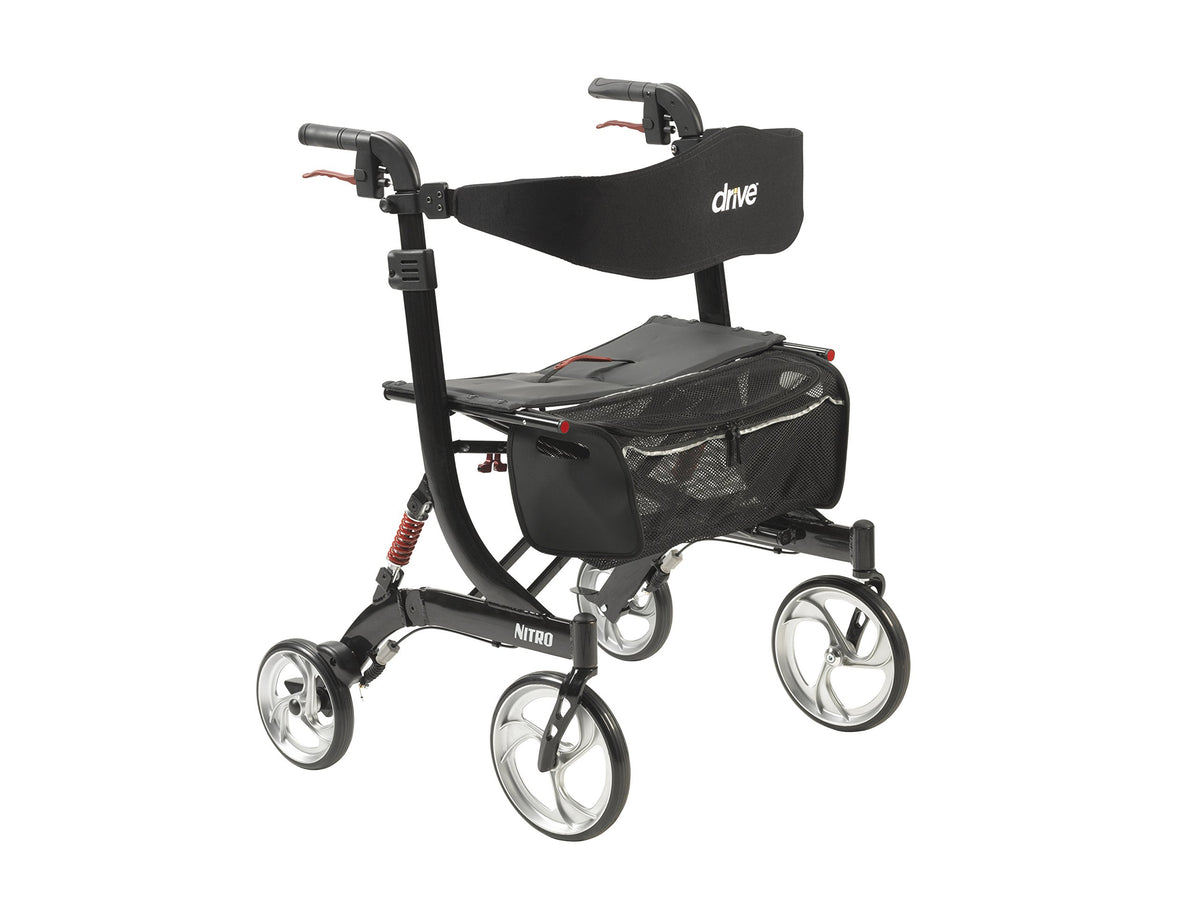 Heavy-Duty Foldable Rollator Walker with Seat, Black V27718