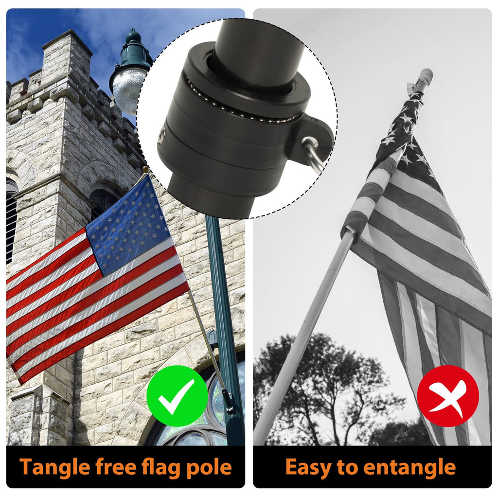 6FT Black Stainless Steel Flag Pole Kit L62503