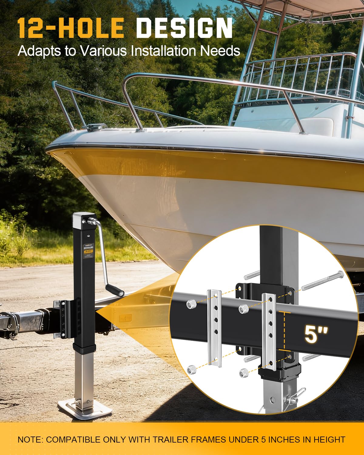 8000 lbs A-Frame Trailer Jack E9419
