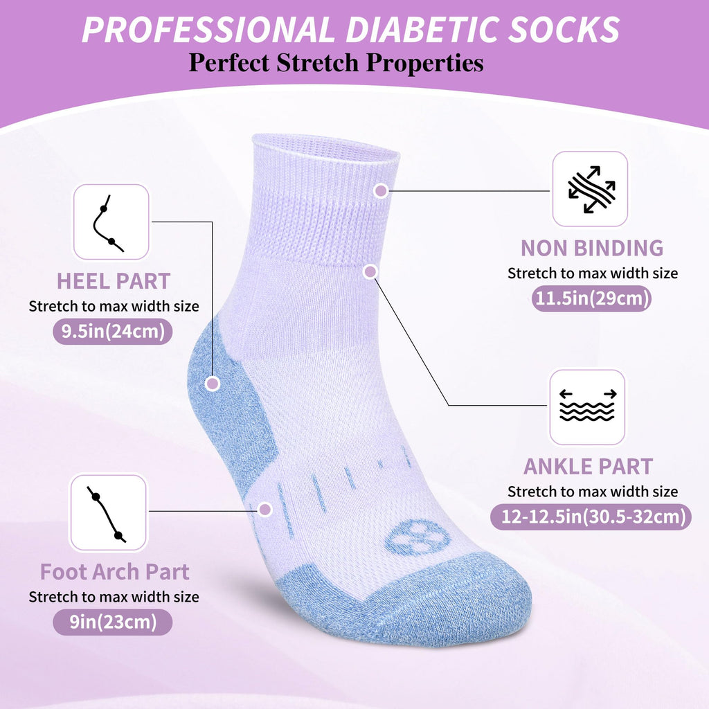 6 Pairs Wide Bamboo Viscose Non Binding Socks N825