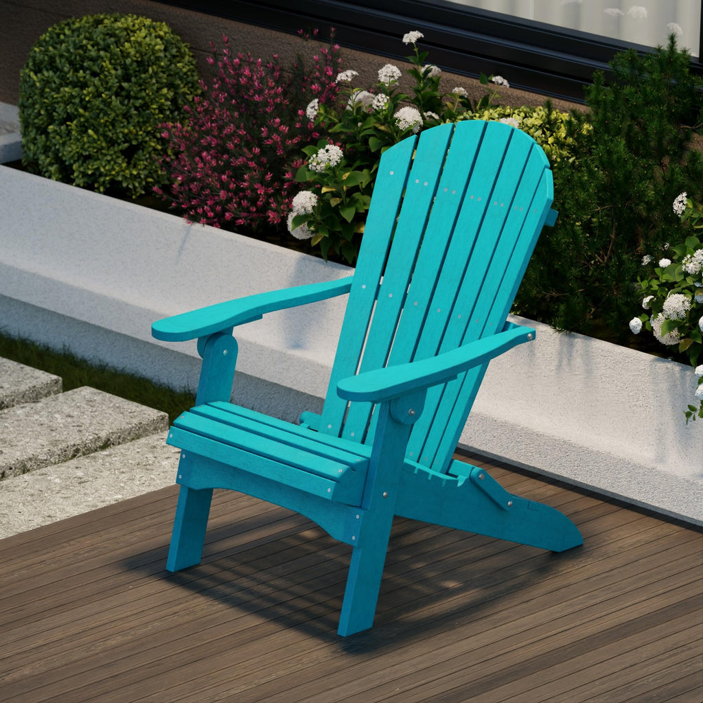 Aruba Blue Folding Adirondack Chair D8654