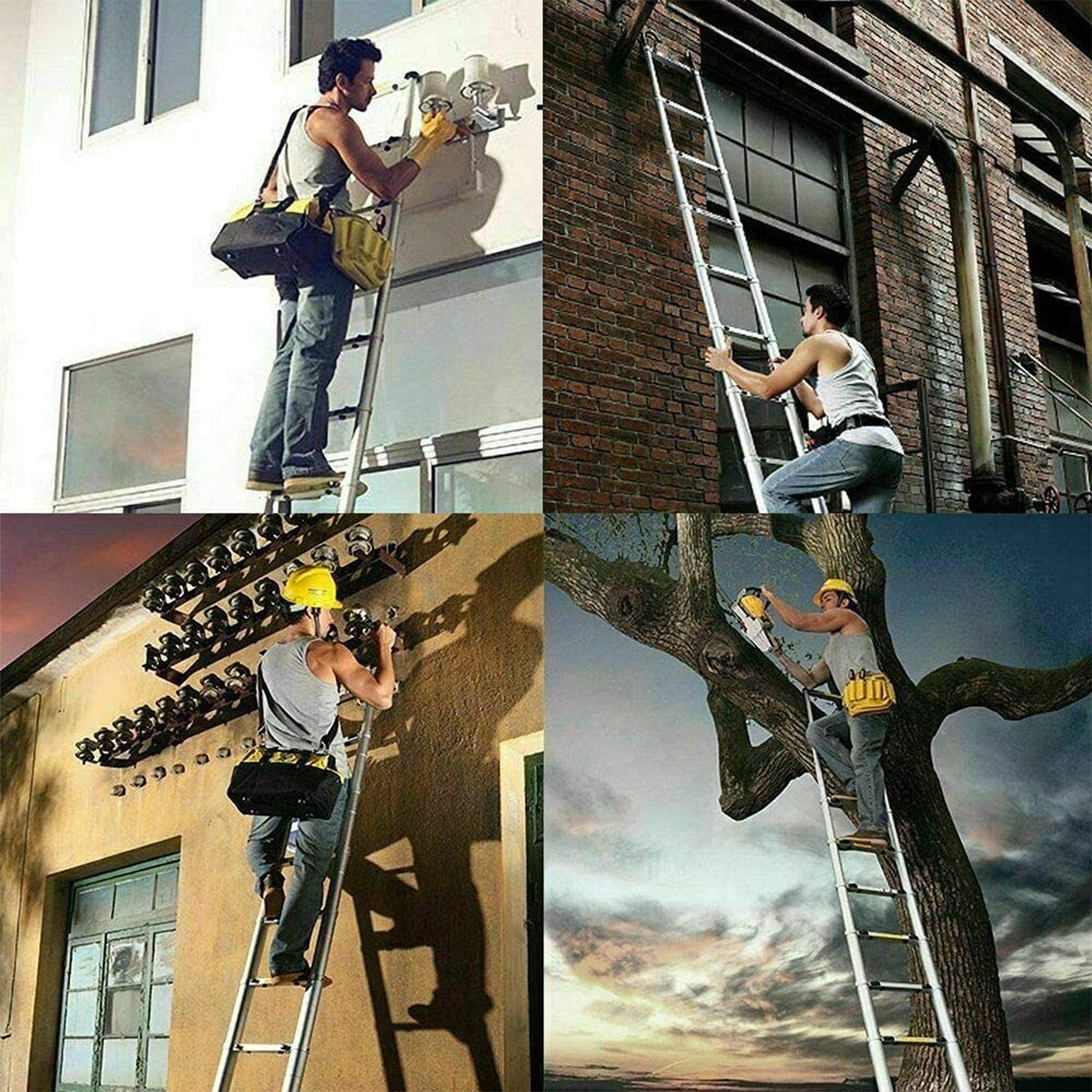 Collapsible Telescoping Ladder 20.5FT Aluminum Lightweight 330LB Capacity V7266