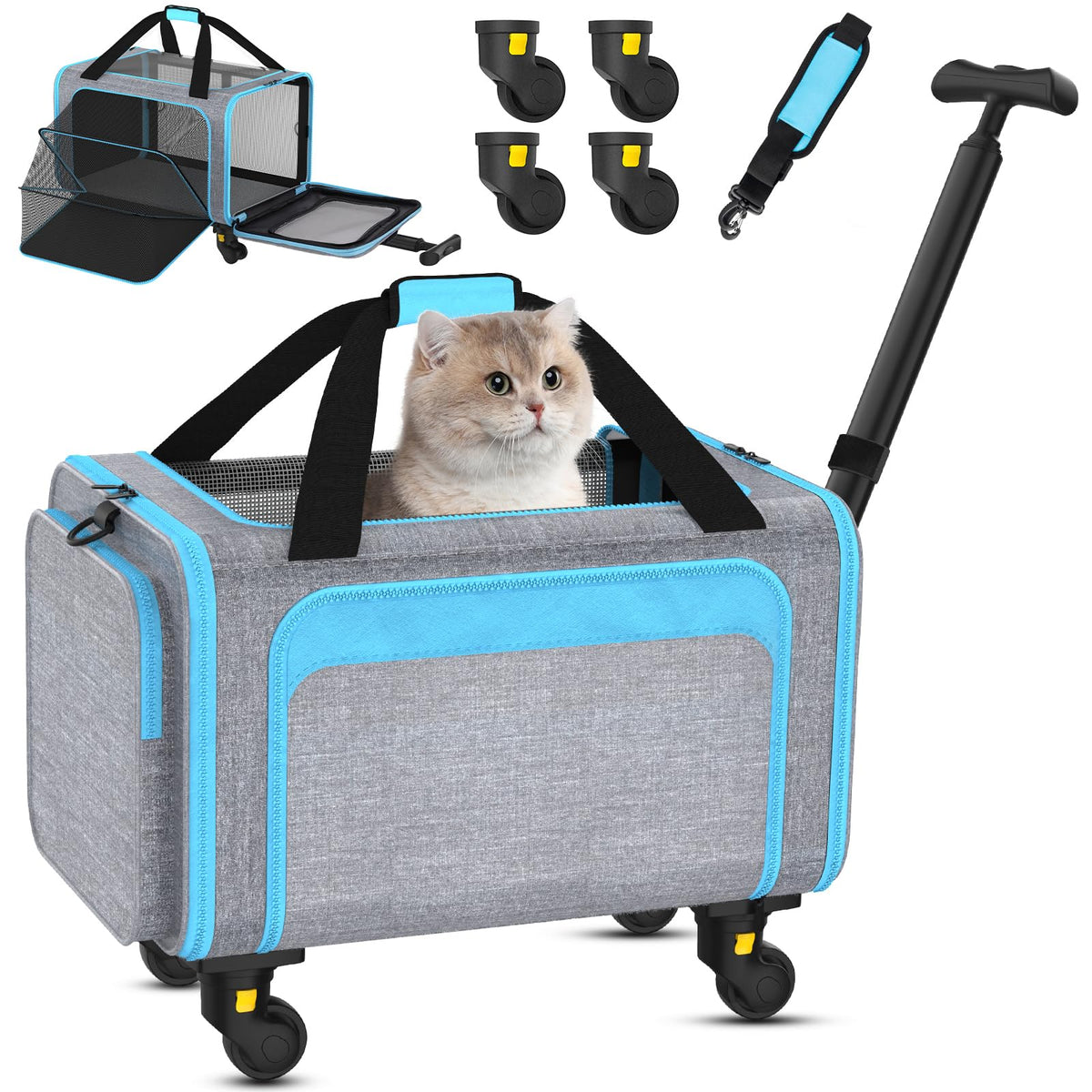 Pet Carrier with Wheels 18x11x11 Y395